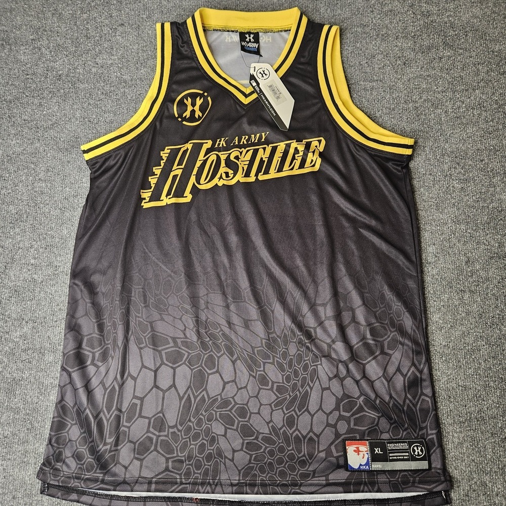 NWT HK‎ Army Mens Hostile Basketball Jersey Black XL